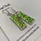 GREEN CRINKLE Stick Earrings by Hip Chick Glass, Stained Glass Art, Handmade Dangle Drop Earrings, Silver Drop Earrings, Handmade Je product 1